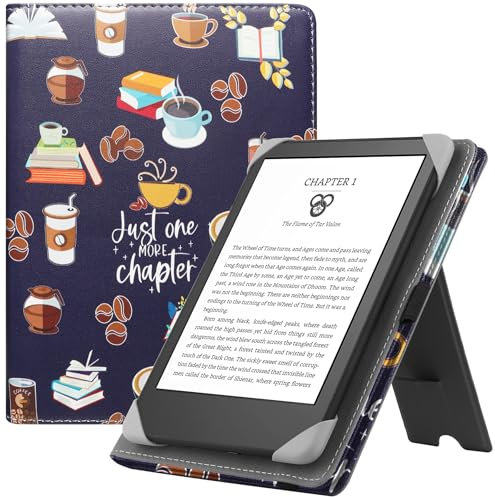 HGWALP Custodia universale per 6-7 pollici eReaders, Folio Stand Cover con cinturino compatibile con Kindle Paperwhite/Colorsoft/Kobo/Tolino/Pocketbook/Sony 6 6.8 7 E-Book Reader-JOMC
