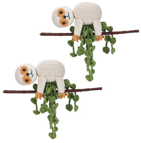 LARUISEE 2 Set Häkeltier Cartoon Häkelpuppen mit Garn Häkelnadeln Anleitung Häkeln Starter Kits für Anfänger Häkelsets für Anfänger Tiere