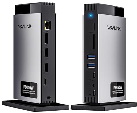 WAVLINK Laptop Docking Station USB C Triple Display (Single 8K/Dual 4K), 125W PD3.1 Pass-Through, for Windows & MacBook M1/M2/M3/M4, 2 HDMI, DP, Ethernet, SD/TF
