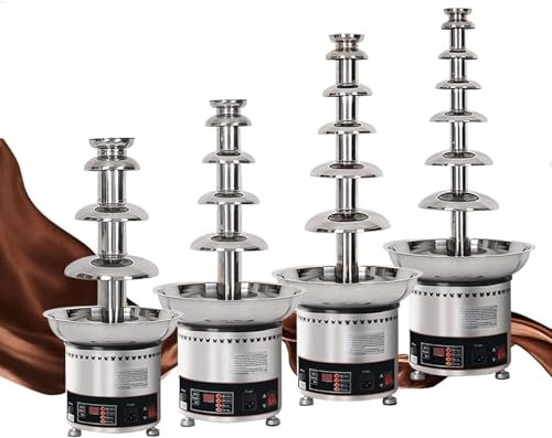 Commercial Electric Chocolate Fountain Machine, Stainless Steel Chocolate Waterfall Dipping Machine With Smart Temperature Control, For Wedding Company Party Children's Birthday,7 Tiers