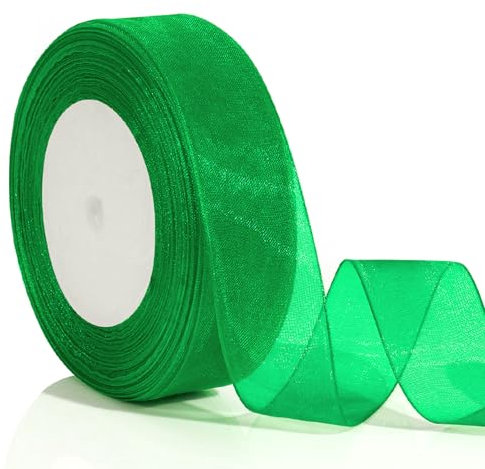 Geschenkband Grün 25mm 46m Geschenkband Weihnachten Schleifenband Grün Verpackungsbänder Schleifenband Weihnachten Geschenkbänder Geschenkverpackung Weihnachten Geburtstag Stoffband Ribbon Band