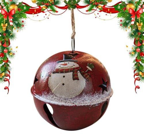 Jingle Bell Ornamente für Weihnachtsbaum – bunte Weihnachtsbaumglocke zum Aufhängen – Weihnachtsglöckchen, 8,9 cm Sternausschnitte, Metall, dekorative Glocken für Weihnachtsbaumschmuck, ,