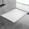 AQUARA 1200 x 900mm Shower Tray, Slate Effect SMC Slip-Resistance Shower Base with Waste & Resin Cover. Stylish and Durable White Trays for Shower Cubicle