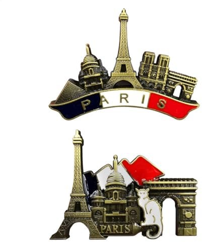 2PACK Magnete Da Frigorifero Parigi - Adesivo Per Porta Frigorifero Retrò Parigi,Parigi Frigorifero Magnete Souvenir,Calamite Parigi Frigorifero,Adesivo Per Porta Frigorifero Stereo Francia Parigi