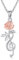 URONE Rose Kette Silber 925 Anhänger Musiknote Kette Rosenblüte Violinschlüssel Kette Rose Schmuck Geschenke für Frauen Damen
