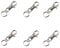 Keychain Hook Lobster Swivel Clasps Trigger Clips Swivel Keyrings and DIY Bags 6pcs Silver