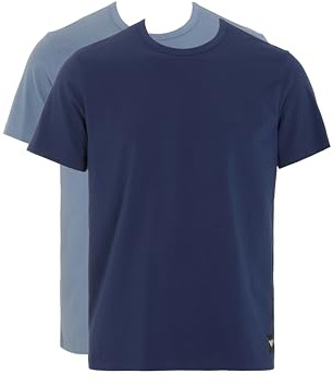 Man's Essential LOGOLABEL 2-Pack Crew Neck T-Shirt Grey M Regular FIT