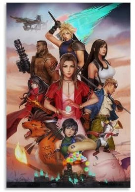nuomesc Final Fantasy VII Game Character Posters Poster Dekorative Malerei Leinwand Wandkunst Wohnzimmer Poster Schlafzimmer Malerei 08x12inch(20x30cm)