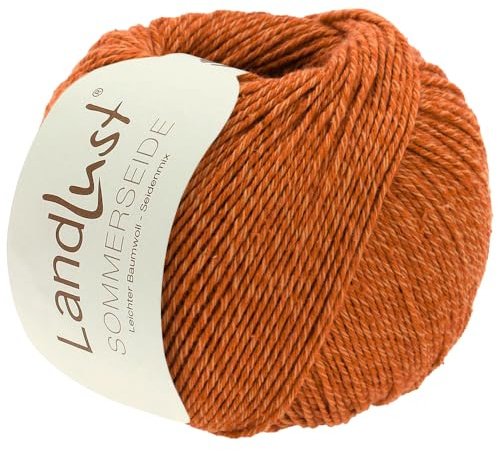 LANA GROSSA Landlust Sommerseide | Feines & leichtes Baumwoll-Seidengarn | Handstrickgarn aus 50% Seide & 50% Baumwolle | 50g Wolle zum Stricken & Häkeln | 170m Garn FB 53