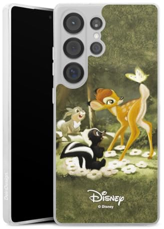 Silikon Hülle kompatibel mit Samsung Galaxy S 25 Ultra Case transparent Handyhülle Bambi Offizielles Lizenzprodukt Disney