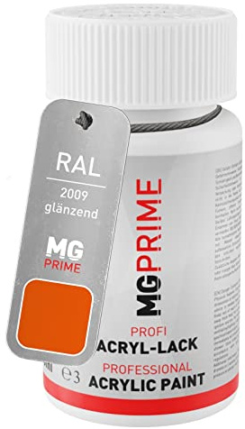 MG PRIME RAL 2009 Verkehrsorange/Traffic orange glänzend Lackstift | Lackfläschchen mit Pinsel, 50 ml, schnelltrocknend