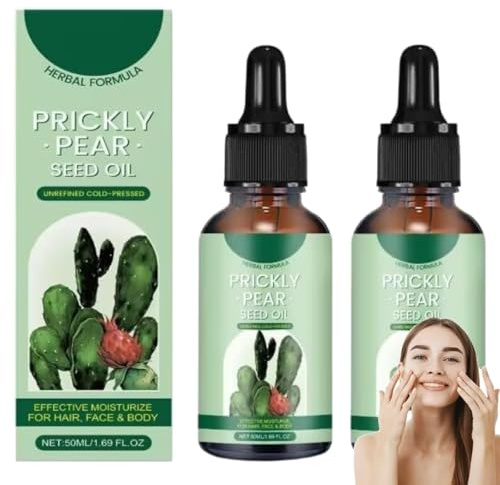 Huile De Pepin De Figue De Barbarie, 50ML Huile De Figue De Barbarie Bio Visage Anti-âge Et Anti Cerne Bio, Pure, Naturelle, Pressée à Froid, Des Soins Anti-Rides Et Anti-Cernes (2)