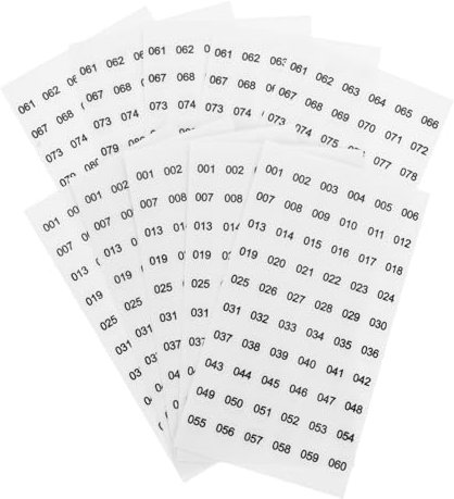 FUNOMOCYA Numbered Nail Polish Stickers Mini Number Labels 8mm Self-Adhesive Peel and Stick Sorting Label for Nail Sample Sticks 10 Sheets (001-120)