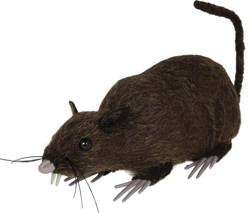 FIESTAS GUIRCA | Deko Ratte Braun - Dekofigur Nagetier - 15 cm | Realistische Optik | 15 cm Länge | Braune Fellstruktur | PVC & Polyester | Halloween, Karneval & Fasching