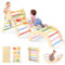 7in1 Wooden Climbing Frame for Toddlers,Indoor Foldable Baby Climbing Toys Wooden Montessori Climbing Set with Arch, Ramp, Ladder for kids (Rainbow)