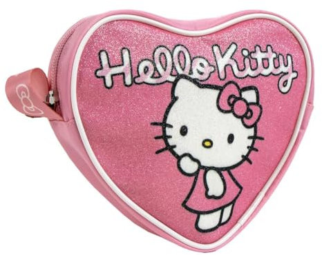 ms móvil shop Bolso Corazón Hello Kitty para Niñas | Diseño Oficial en Color Rosa | Correa Ajustable | Compacto y Ligero | Ideal para Salidas, Juguetes y Accesorios | Producto Oficial