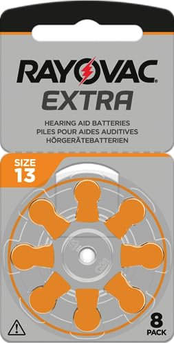 40 x RAYOVAC Extra Hörgerätebatterien Typ 13 - PR48 - Farbcode orange – 1,45 Volt - 40 Stück (5 x 8 Batterien)