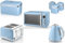 Swan Retro Blue 1.5L 3KW Jug Kettle, 4 Slice Toaster, 800W 20L Digital Microwave, Bread Bin & Set of 3 Tea, Coffee & Sugar Canisters. Matching Retro Design Kitchen Set of 7 in Blue