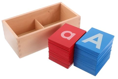 Yardwe Montessori-holzkiste Mit Schleifpapier Buchstaben Für Sprachlernmittel Junge Mädchen Unterricht Und Heimgebrauch Holz Montessori-unterrichtsbedarf