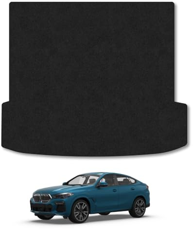 Compatible with Boot Mat for BMW X6 (2019+) [Petrol, Diesel] Carpet | Black Edge Trim Tailored Fit Boot Liner Full Coverage Protection Accessories Easy Clean Anti Slip Made in the UK
