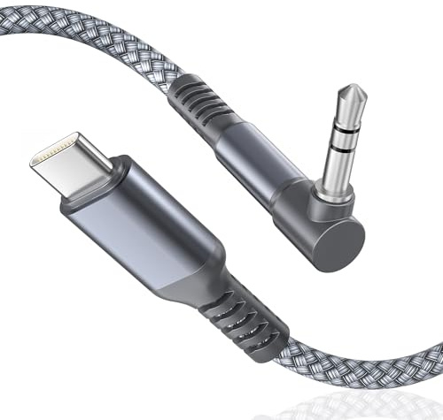 BASESAILOR Cavo Aux USB C per iPhone 17 1.8M,Tipo C a Jack 3.5mm 90 Gradi | USBC Audio Adattatore per Auto,Apple 17e 16 15 Pro Max Plus,iPad Mini Air,Samsung Galaxy S26 S25 S24 S23,Z Flip Fold,A56 A55