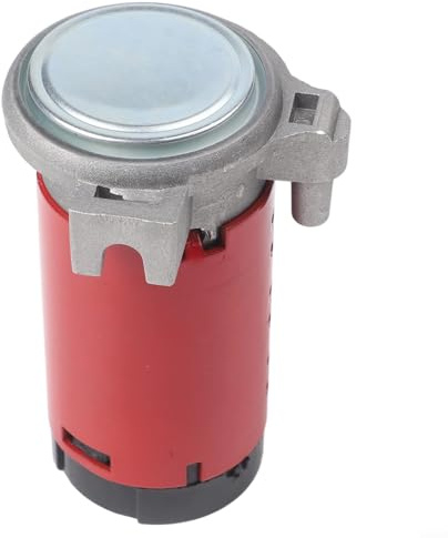 Pumixiy Luftpumpe für Fahrzeug für System, 12 V, elektrisch für Motor, 150 dB, Hochleistungs-Luftkompressor für LKW, Auto, Boot mit 180 W Kapazität (rot)