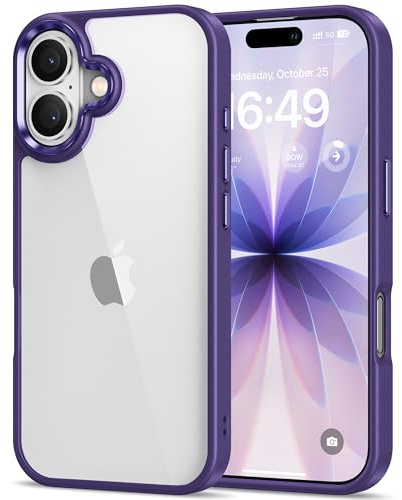 HOOMIL Hülle für iPhone 17, Anti-Vergilbung, Lila | Stoßschutz, Durchsichtige Kratzfeste Harte Rückseite, Unterstützt Kabelloses Laden