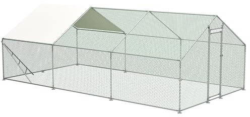 Voliere 3x6m aus Metall – Professionelles Freilaufgehege & Großgehege mit Dach, Klettergerüst & verstärkter Stahlkonstruktion für Hühner und Gänse