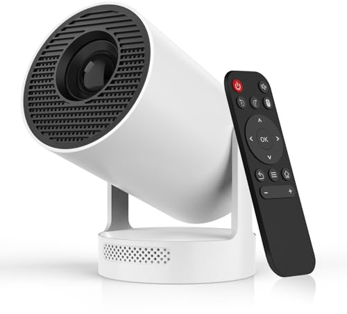 Mini Projector with WiFi 6 and Bluetooth,4K 1080P Portable Smart Projector,Auto Focus Keystone,Home Cinema Outdoor Movie Projector for iOS Android,Compatible with TV Stick,HDMI (HY300 Plus)