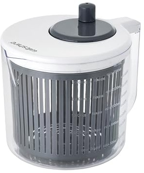 WILTSHIRE Salad Spinner, Jug 2.5L with Measurements, White & Grey | Easy Spin Mechanism, BPA Free, Dishwasher Safe, Handy Pouring Spout, Removable Lid & Basket