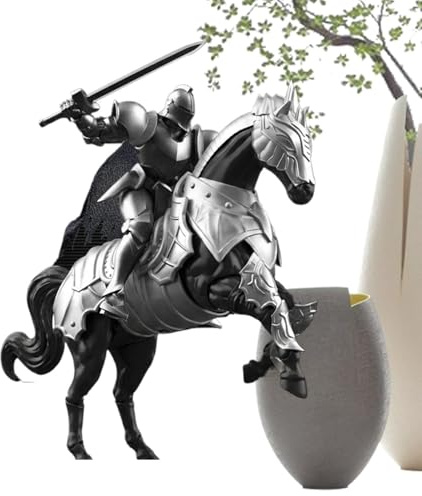 Wusideday Knight Figurines | Assembly Required Multi-Jointed Movable Decoration | Knight Action Figure Toy - for Bedside Table Bookshelf Desk Display Cabinet Living Room Study Room Office