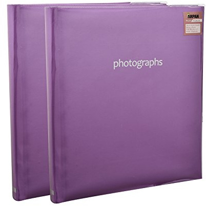2 x Arpan 5 x 7'' /13x18cm 120 Photos Large Slip in Photo Album Memo Book - With Index Page/DVD Pockets (Purple)