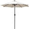 Outsunny Parasol de jardin Parasol droit Parasol octogonal inclinable Ø 2,7 x 2,4 m lumineux solaire 24 LED polyester haute densité 180 g/m² crème