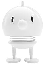 Hoptimist Bumble Wackelfigur & Glücksbringer, Skandinavische Deko Figuren für Wohnzimmer, Schreibtisch, Büro, Bürodeko & Lustige Kleine Geschenke, 7,5 x 8,5 x 10,7 cm, Medium, Weiß