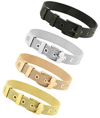 Charm Armband | Mesh Charmband | Edelstahl Armband| Mesh Charm Armband - Charms austauschbar - Größen verstellbar - Damenarmband Charmband 316L Edelstahl Silber