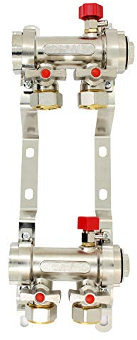 Messing heizkreisverteiler fussbodenheizung 2 3 4 5 6 7 8 fach heizkreisverteiler für heizkörper verteiler für fußbodenheizung (2 heizkreise)