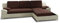 Ecksofa Aldo mit Glasregal, Couchgarnitur mit Bettfunktion und Bettkasten, Sofagarnitur, Couch mit Schlaffunktion, Big Sofa (Beige + Braun (Soft 018 + Inari 24), Ecksofa Rechts)