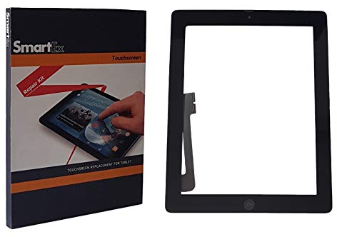 Smartex® Schermo di Ricambio Compatibile con iPad 4, Nero/Display Vetro Touch Screen