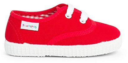 Pisamonas Zapatillas Niños De Cordones Talla 20 Color Rojo