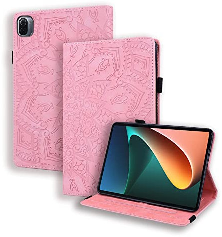Rostsant Funda Xiaomi Pad 5 Carcasa Stand Ranura para Bolígrafo Función Patrón de Mandala Funda Protectora para Xiaomi Mi Pad 5 / Mi Pad 5 Pro 11 Pulgadas 2021 - Rosado