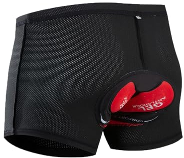 HOMTOL Radunterhose Herren gepolstert Radlerunterhose mit 3D Sitzpolster Fahrradhosen Unterwäsche MTB stoßfeste Fahrrad Unterhosen Herren Kurze Hose Boxershorts