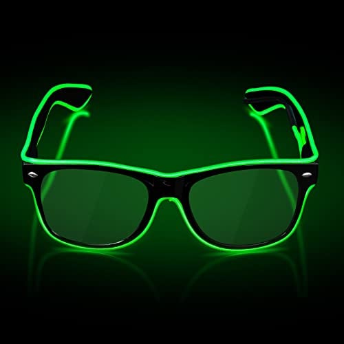 flintronic LED Leuchtende Brille, Wire Neon Rave Brille,Flashing LED Sonnenbrille Kostüme für Cosplay, Bar, Club, Partybrille, Geschenk, Party Gadgets, EDM, Halloween