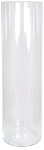 INNA-Glas Boden Vase Zylinder Sanya Ocean aus Glas, klar, 70 cm, Ø 19,5 cm