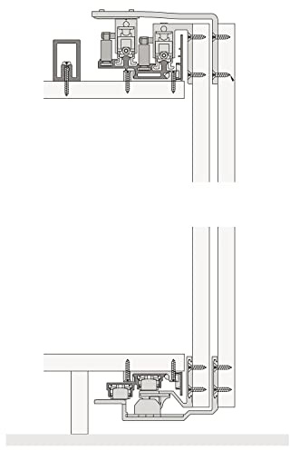 Hawa Combino 50 H FS Schiebetürbeschläge (obenlaufend),für Holztüren bis 65kg, 3-türig Stahl/Kunststoff anthrazit