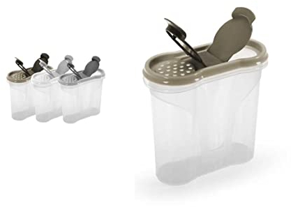 GICOS IMPORT EXPORT SRL Barattolo contenitore porta spezie dosatore in plastica sale pepe 8 * 8 * 25 cm 300 ml 3 colori MBY-748066