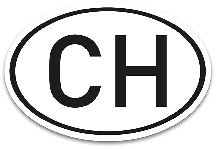 CH Magnet Länderkennzeichen Schweiz Schwarz-Weiß - 17,5 x 11,5 cm DIN genormt - PKW LKW Wohnmobil Auto - verpflichtend außerhalb der EU - kfz717