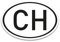 CH Magnet Länderkennzeichen Schweiz Schwarz-Weiß - 17,5 x 11,5 cm DIN genormt - PKW LKW Wohnmobil Auto - verpflichtend außerhalb der EU - kfz717