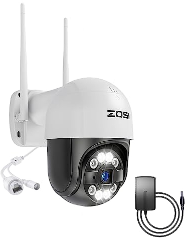 ZOSI 3MP WiFi Überwachungskamera mit Netzteil, Zusatz Kamera für WLAN NVR System (ZR08AP/ZR08RP/ZR08LL), 355° Pan und 140° Tilt, 2-Wege-Audio
