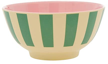 Sélection Papeterie Varzi - Rice Bol Mélamine Rayures Vertes Ø15 cm