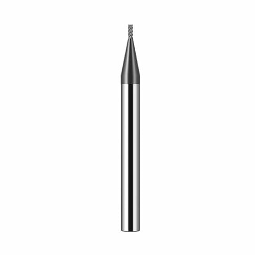 CREEYA 5 Stücke Hartmetall Schaftfräser 1mm, 4 Zähne/4 Schneiden CNC Fräser, HRC 55, AlTiN Schwarz Beschichtung, VHM Fräser CNC 1mm Für Stahl Metall Holz Acryl Kunststoff(1mm)